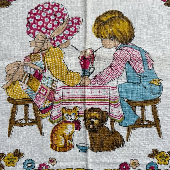 Vintage 1980 Calendar Tea Towel Linen Fabric Wall Decor - Picture 9 of 14